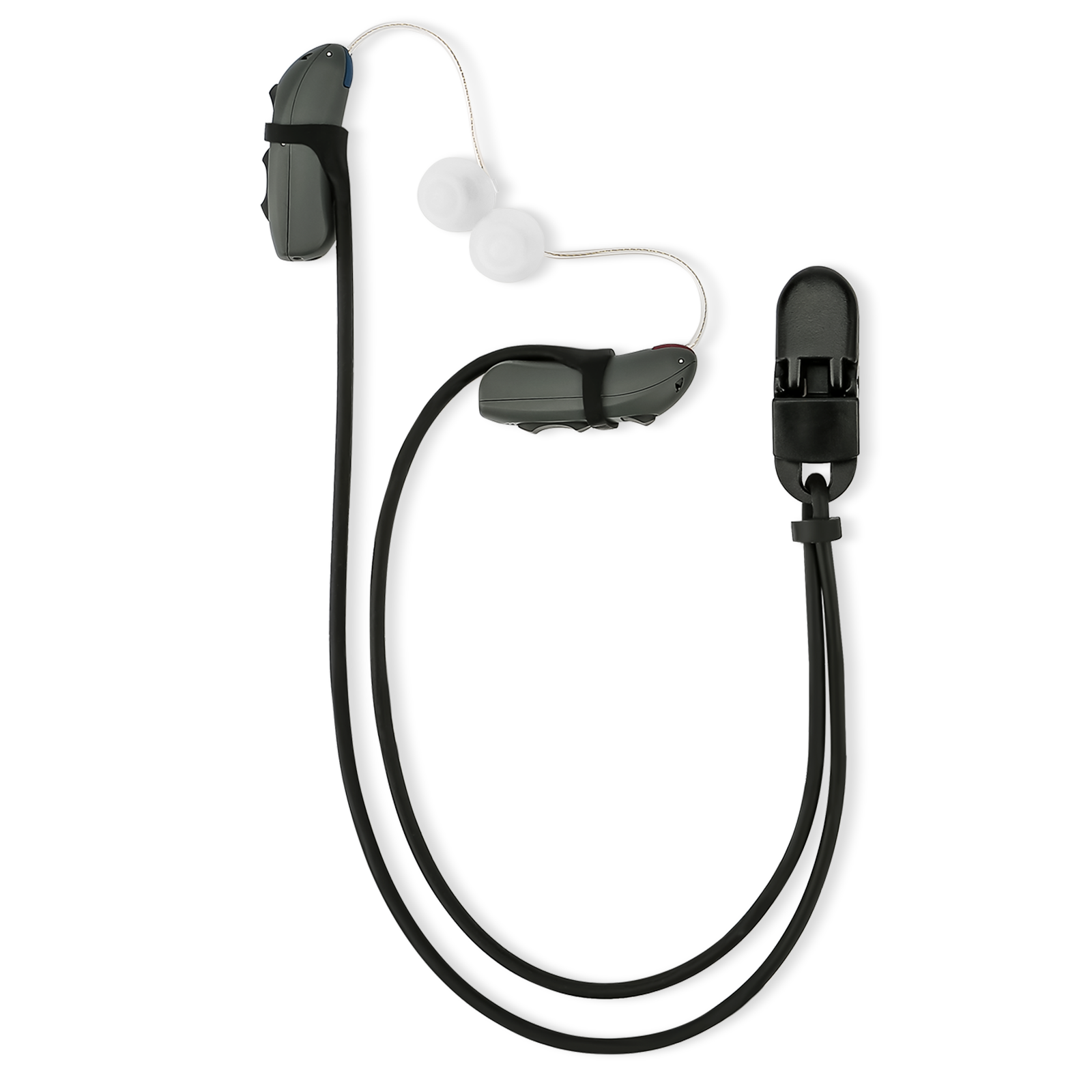 Hearing Aid Clip and Anti-Lost Lanyard Keeper-BLACK